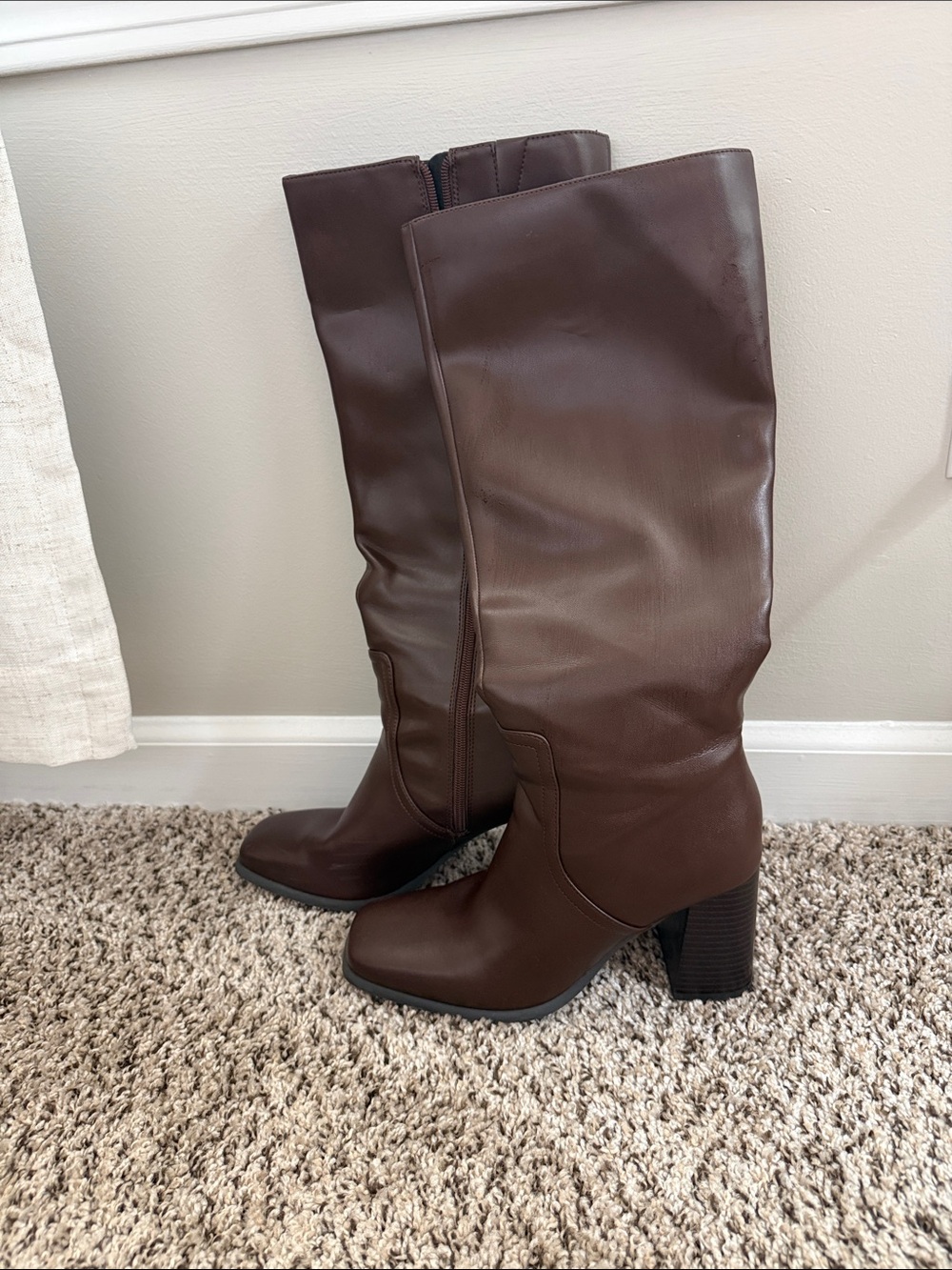 Classic Brown Tall Women's Heeled Boots